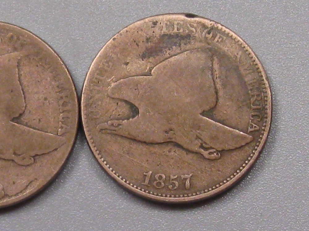 1857 & 1858 LL Flying Eagle Cent Penny. #18
