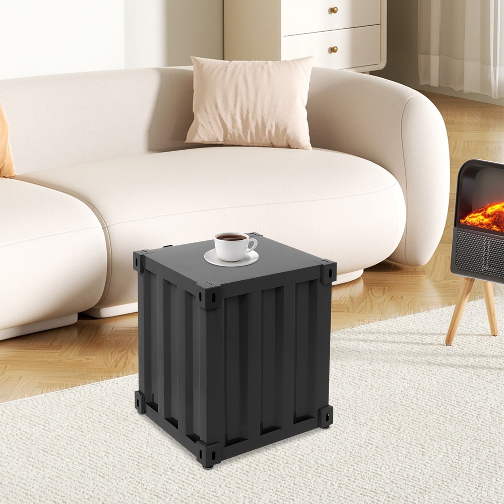 Floorstanding Side Table, Industrial Style Container Cabinet, Iron Bedside Table