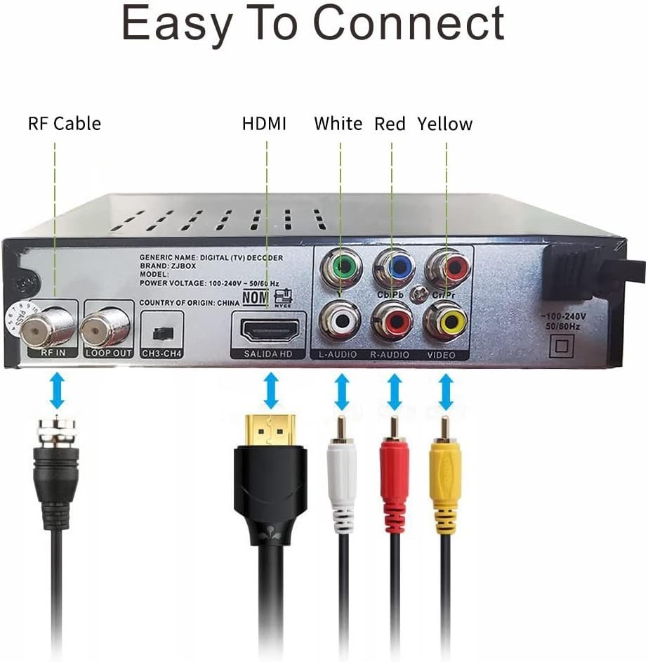 Compact HDMI Digital TV Converter Box - 4 Channel & Timer Setting Functionality