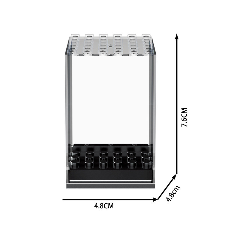 3Pcs Clear Black Base Display Case Box Suitable for Single Minifigures Stackable