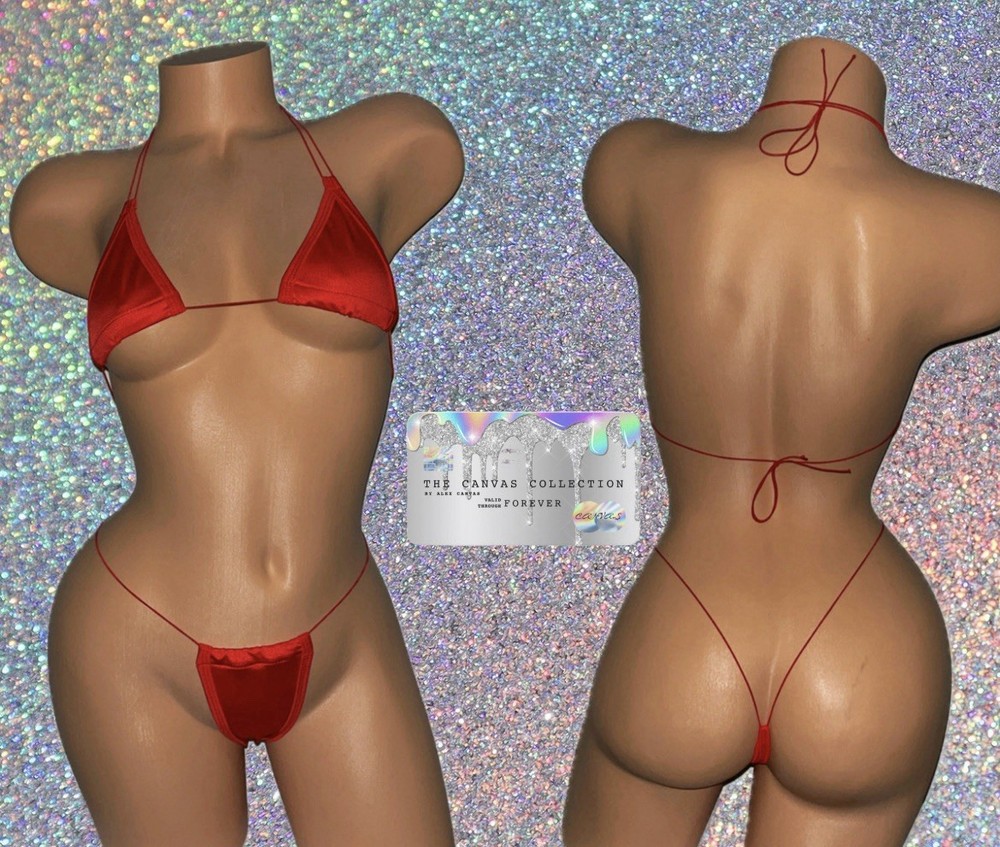 Exotic Dancewear: PLAIN LIGHT RED 2 PIECE BIKINI SET