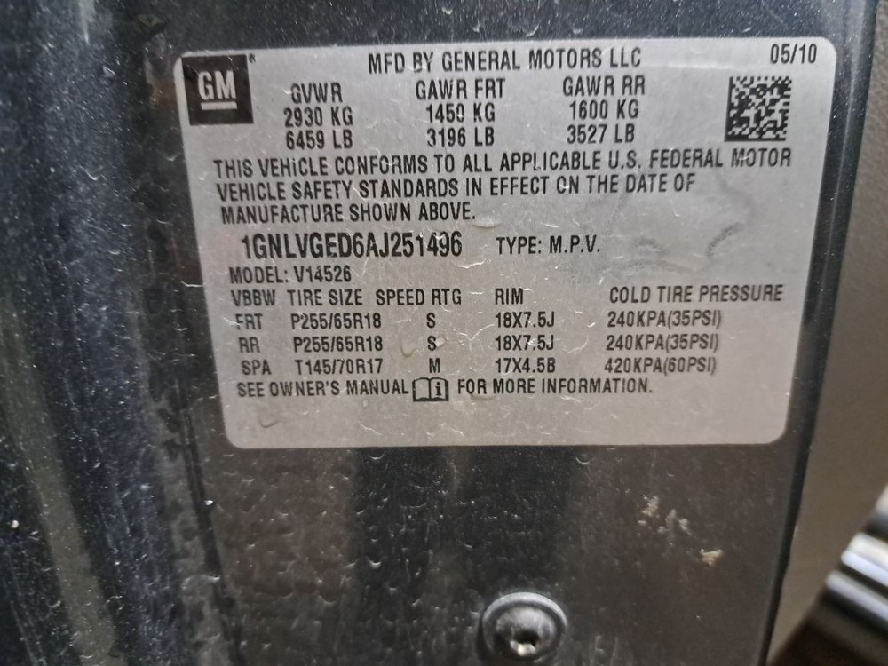 2010 Traverse Camera/Projector Sku#4324799