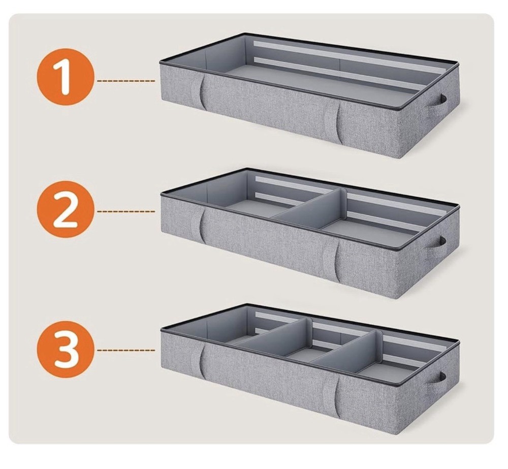 Under Bed Storage Bags 2 Pack Fabric Underbed Storage Containers With Reinforced