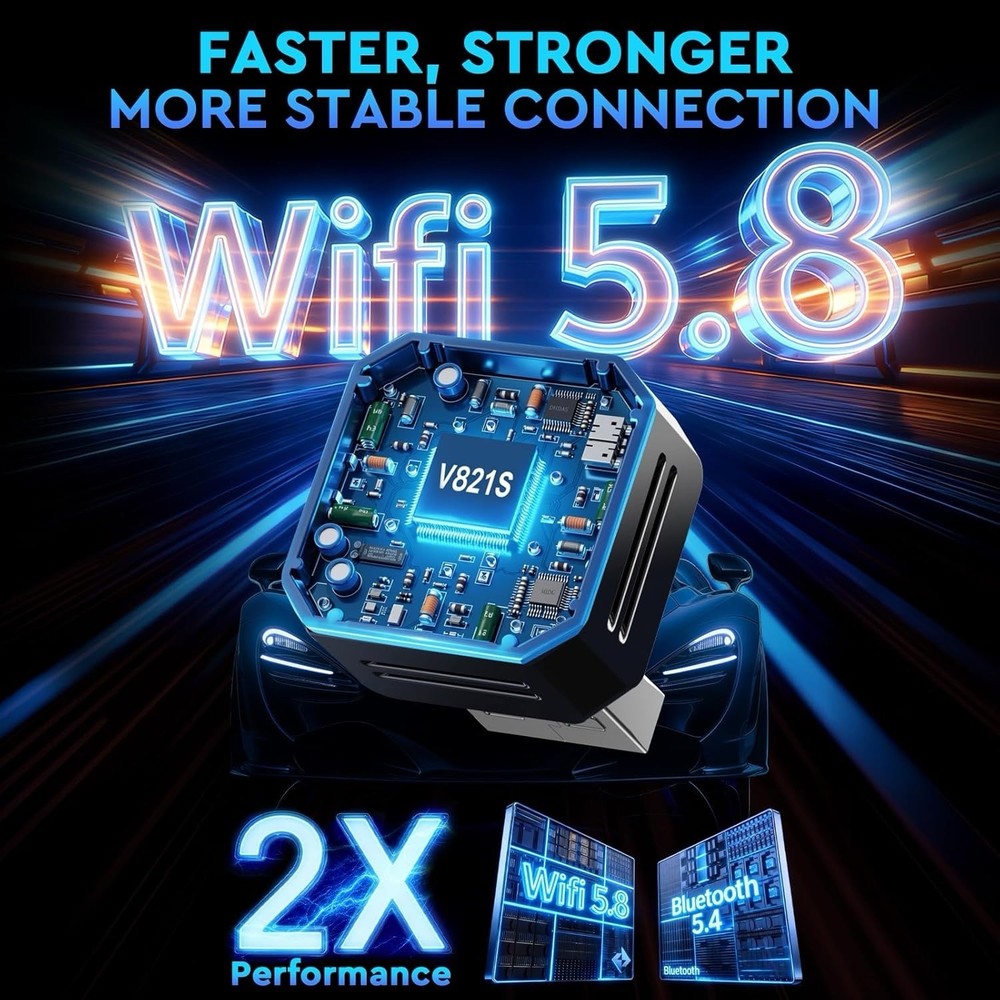 Wireless CarPlay Adapter with Button Control, 5s Fast Auto-Reconnect