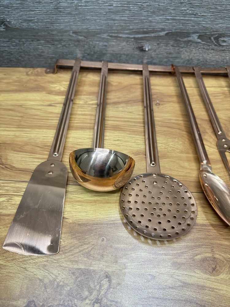 Old Dutch International (ODI) Solid Copper Kitchen Utensils- 7 Pc Made In Korea