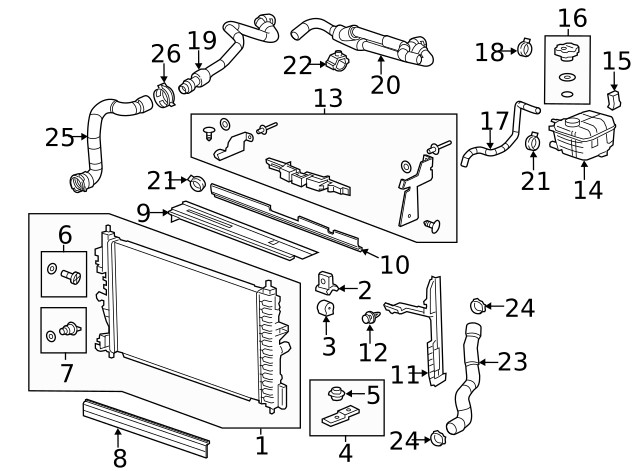 Genuine GM Front Grille Support Reinforcement 22983413