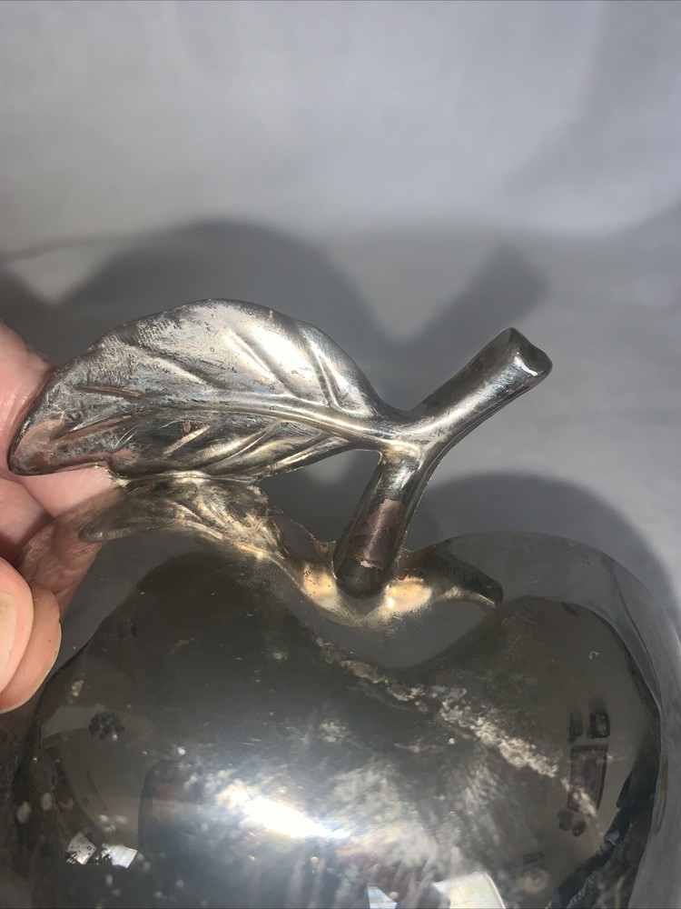 Vintage Silverplate Apple Shaped Dish Trinket Candy Nuts