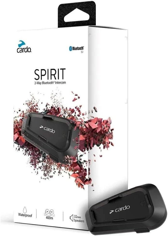 Systems Spirit Motorcycle Bluetooth Communication Headset - Black, Single Pack