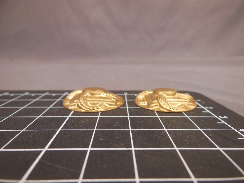 Round rope pattern button cover (x2) Brass stamping jewelry finding (osb0055)