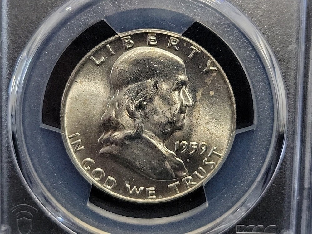 1959 Franklin Half Dollar DDR FS-801 50C PCGS MS64FBL | Mint Error See Pics