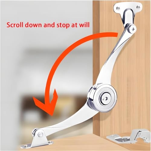 2pcs Support Hinge in Satin Nickel Folding Lid Stay Hinge with Soft Close,