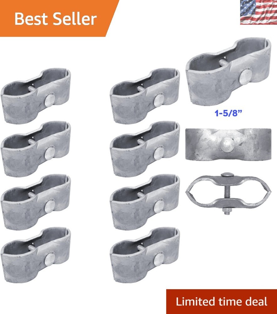 Secure 1-5/8" Chain Link Fence Panel Clamps for Building Dog Kennels - 8 Pack