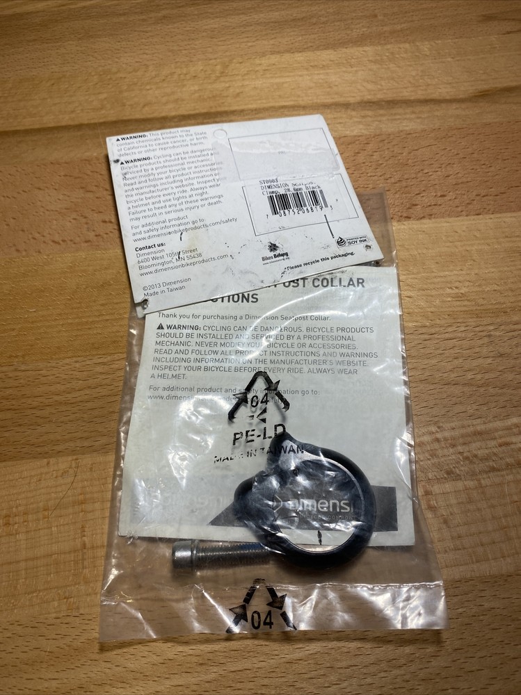 Dimension  28.6mm Seat Post Clamp