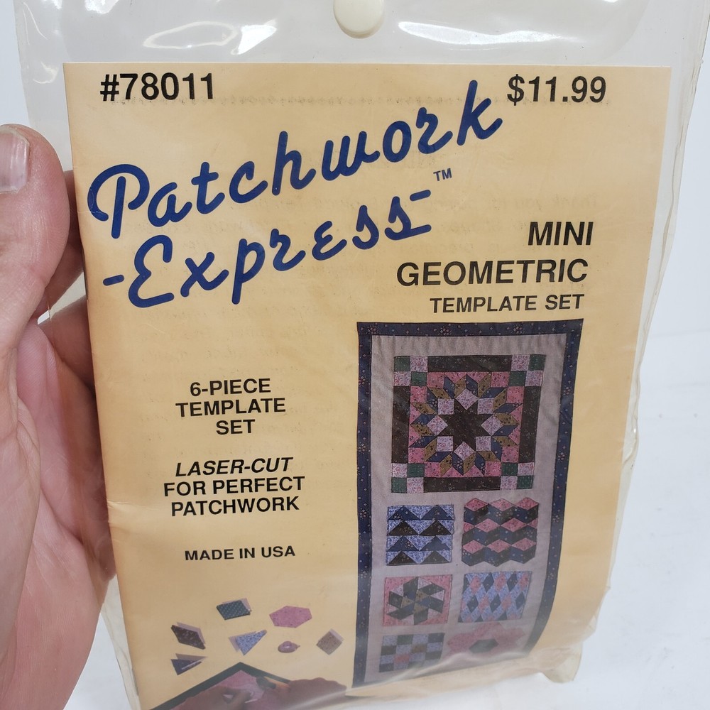 Patchwork Express Mini Geometric Quilt Template Set 6 Pieces Plus Pattern 78011