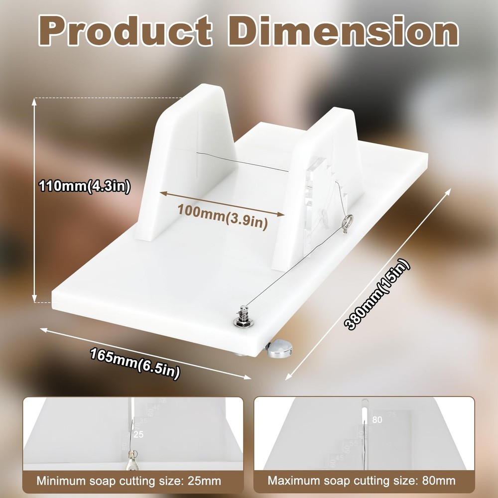 Adjustable Slab Soap Cutter, Acrylic Push Wire Soap Cutter, Adjustable Cuttin...