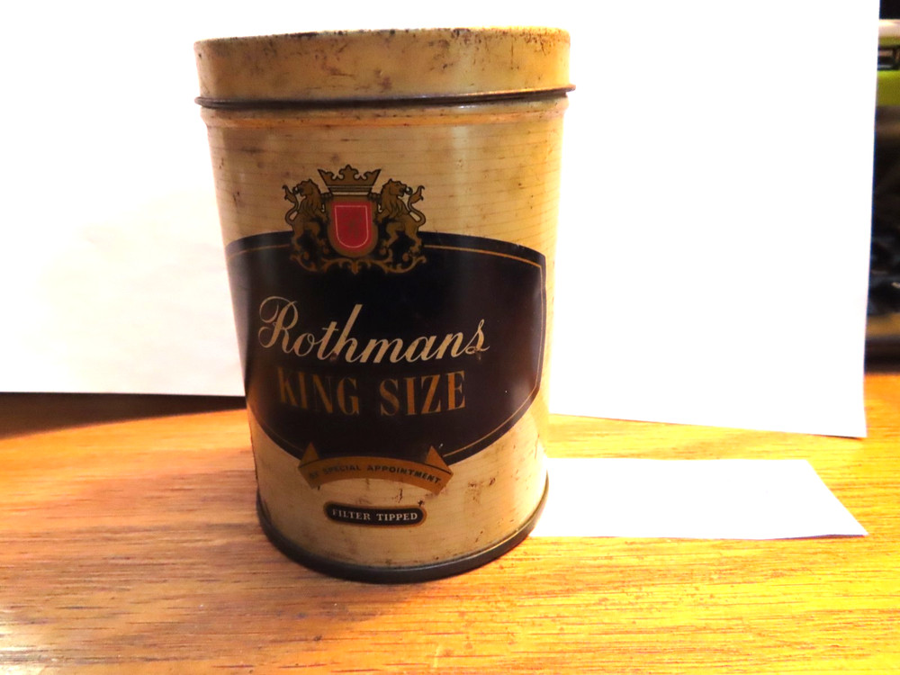 1950’s Rothmans King Size Round Tin  Cigarettes Can Empty   (#5)
