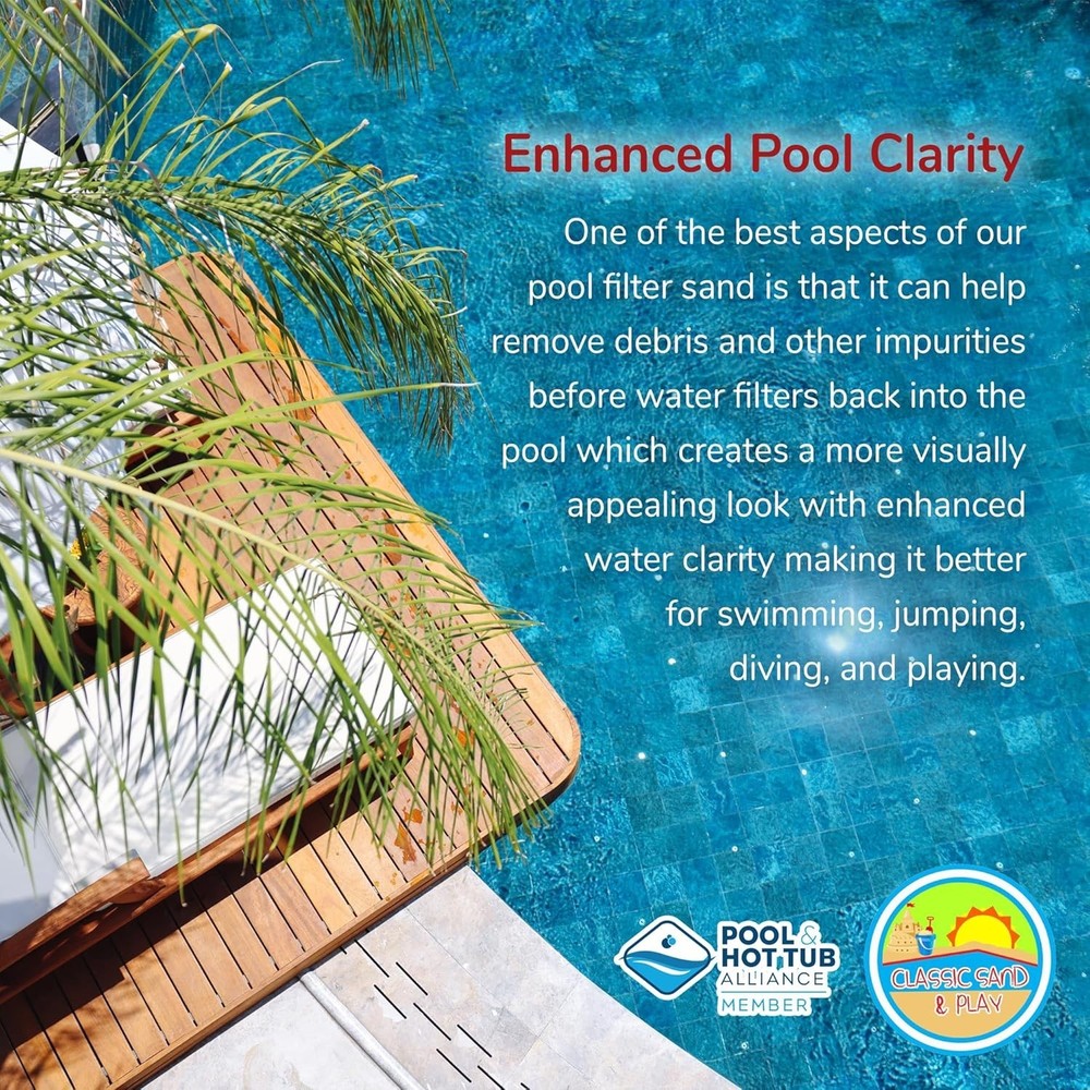 20 lbs Sand for Pools | No Clogging, Enhanced Filtration Efficiency