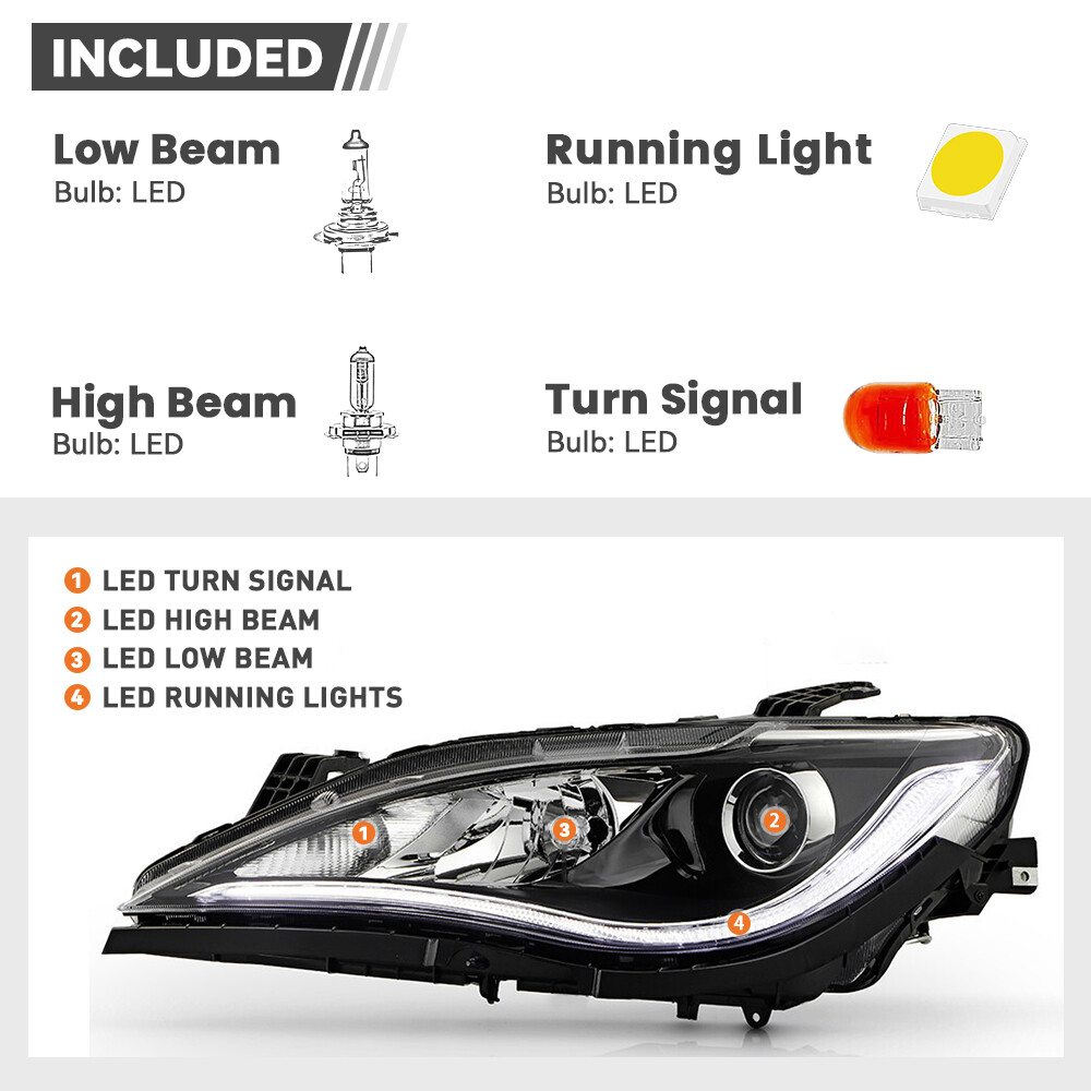 Fits 2017-2020 Chrysler Pacifica LED DRL Halogen Projector Headlight Driver Side