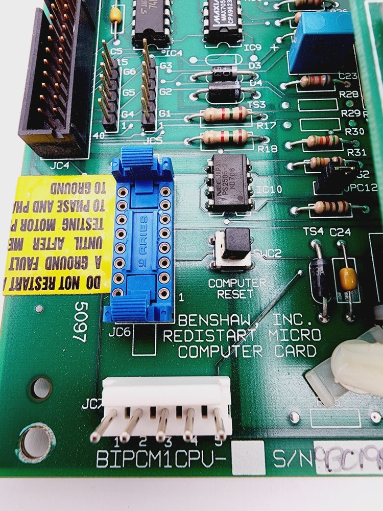 Benshaw PC-1362 BIPCM1CPU Redistart Micro Computer Card Circuit Board Assembly