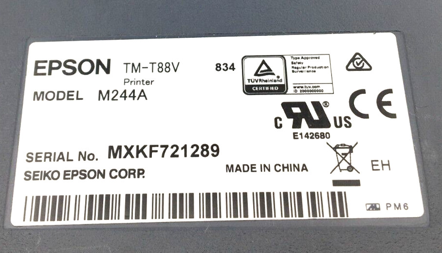 Epson TM-T88V Thermal POS Receipt Printer Model M244A Working