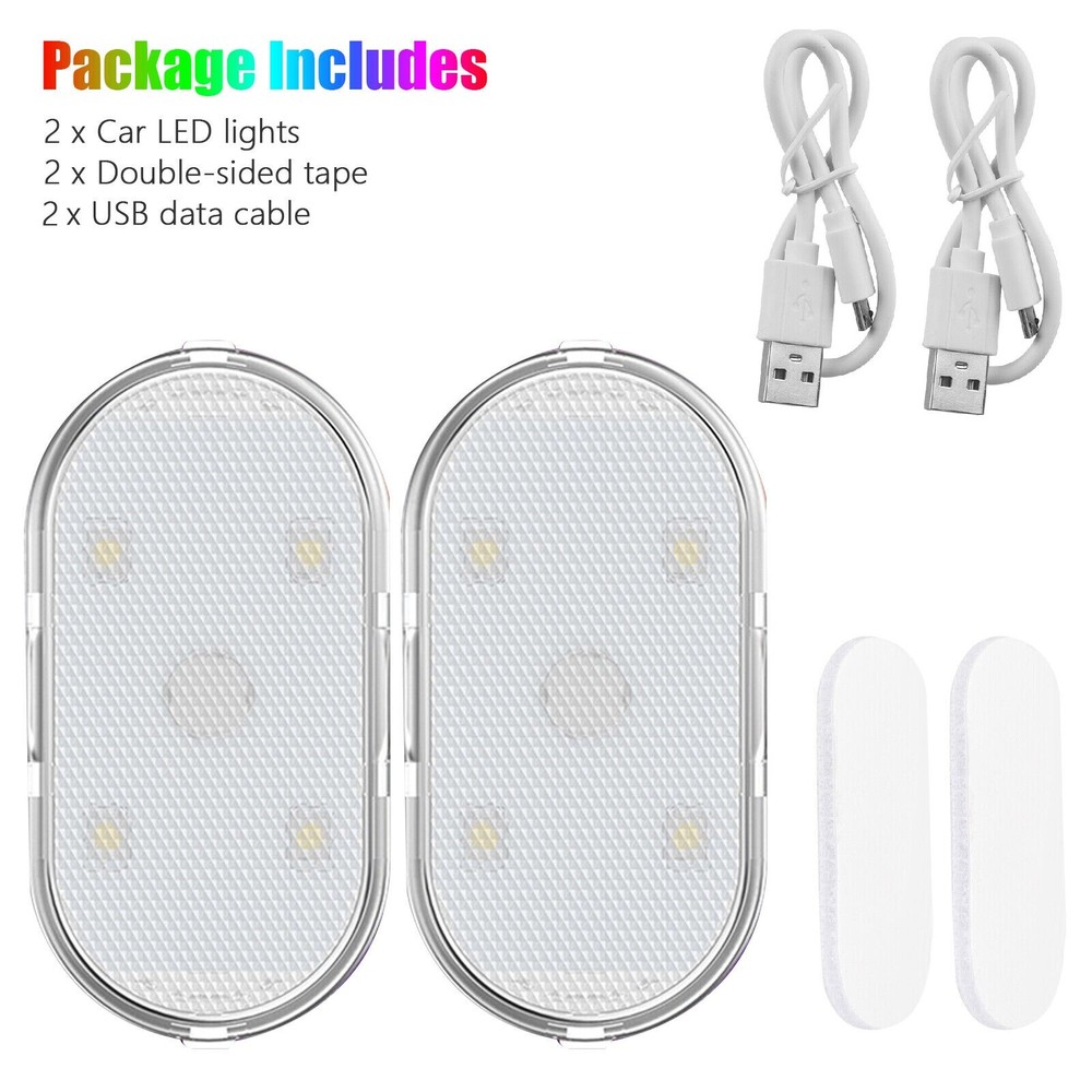 4PCS Car LED Lights Indoor Wireless Lighting Mini USB Charging Light Decoration