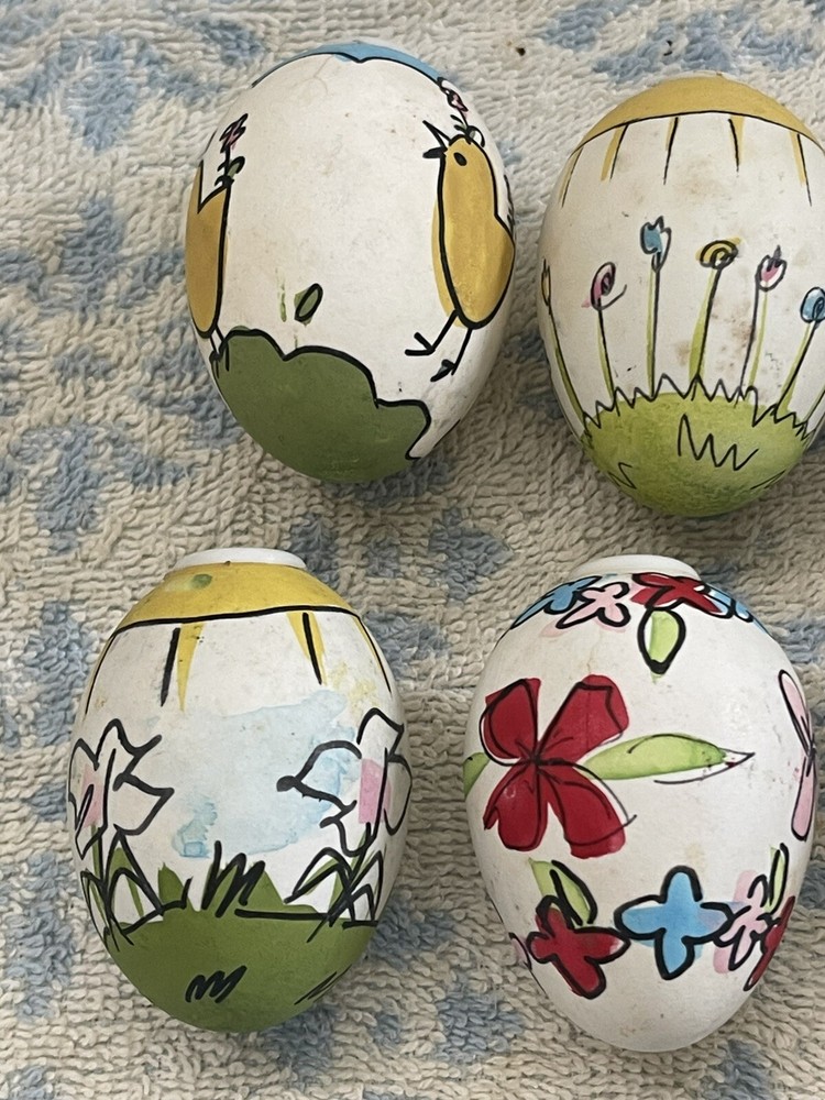 10 Easter eggs Old World Christmas Light Hand Painted Vintage
