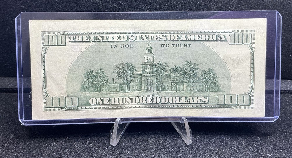 1996 $100 dollar bill Misaligned Second Print Error Federal reserve note Z234