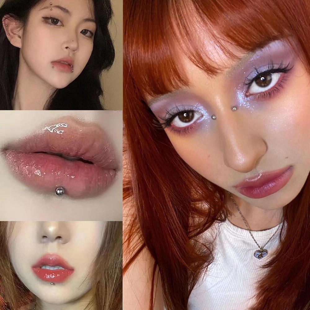 Face Gems Lip Stud, Fake Piercing Nose Stud Eyebrow Sliver