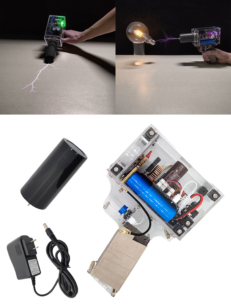 Electromagnetic Pulse Generator Trigger Handheld Tesla Coil Artificial Lightning