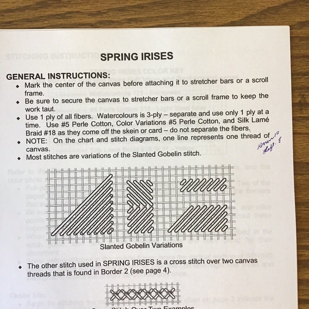 Spring Irises Quilt Series by Nancy Needle Counted Canvas Needlework Pattern