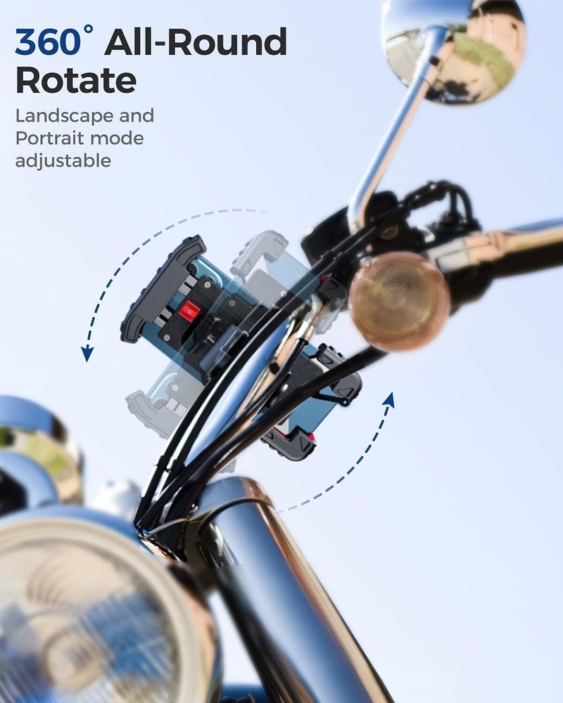 Motorcycle Phone Mount,3s Quickly Install,1 Second Automatic Lock & Release,