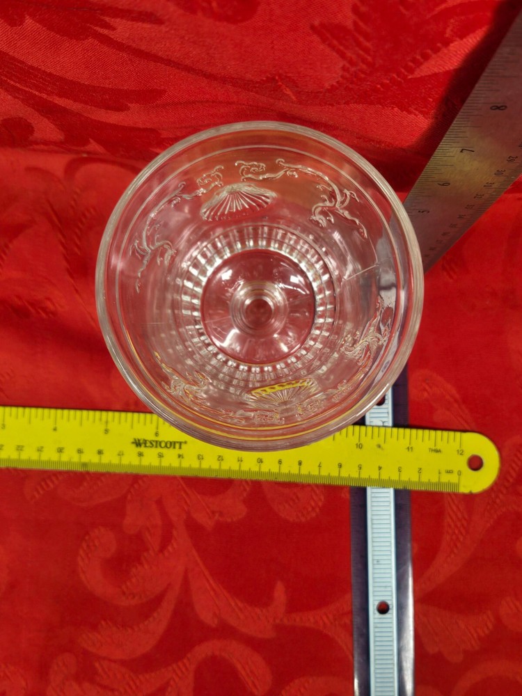 La Rochere Versailles Water Goblet Pressed Glass Shells Scrolls 14 oz