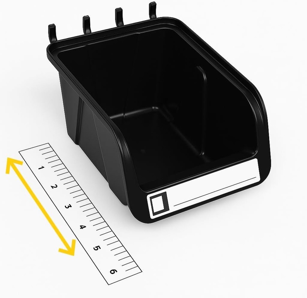 Pegboard Bins - 12 Pack - Hooks to Peg Board - Organize Hardware, Accessories,