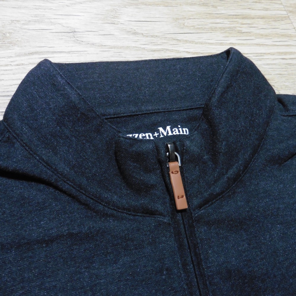 MIZZEN + MAIN Mens M MEDIUM PULLOVER KPI QUARTER ZIP BLACK PERFORMANCE GOLF