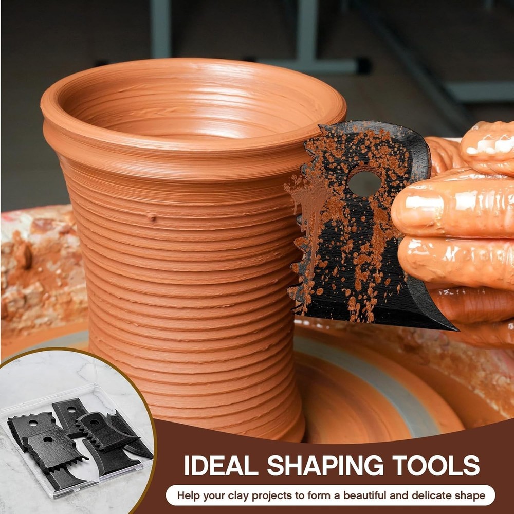 7 Pcs Pottery Tools Pottery Foot Shaper Trimming Tools Profile Rib Bundle Foo...