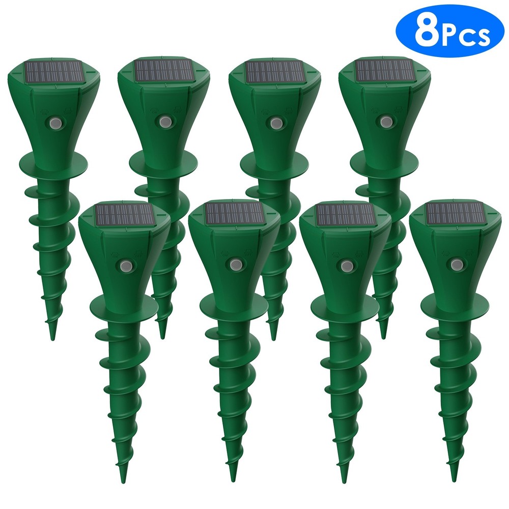8Pack Solar Ultrasonic Mice Gopher Mole Pest Snake Animal Repeller Waterproof