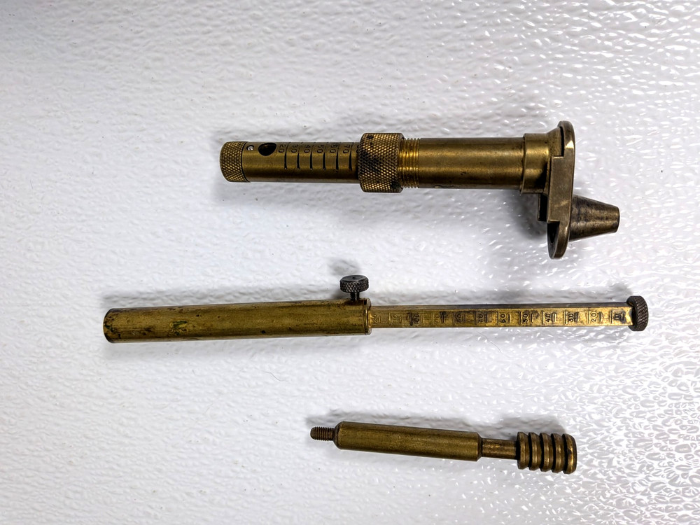 Vintage Brass Adjustable Black Powder Measure Muzzleloader Tools