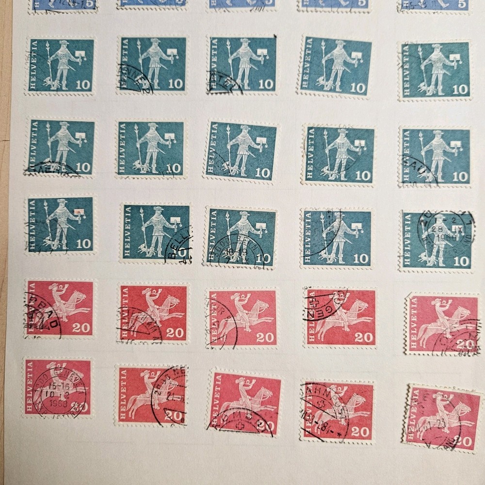 Helvetia Stamps (35) Collection - #1 Sheet