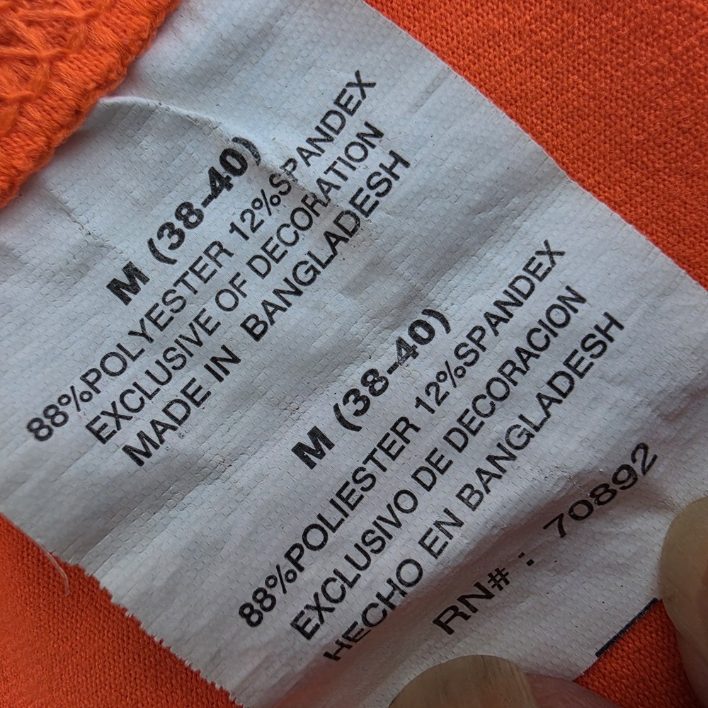 Hind Men's Half Zip Performance Running Jersey Orange Size Medium