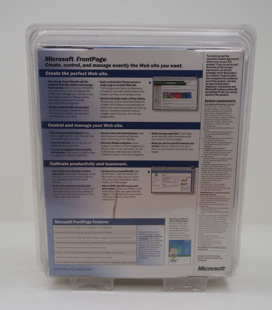 Microsoft Front Page 2002 For Windows Web Site Software