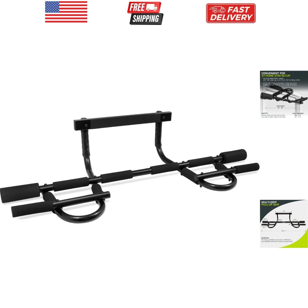 Sturdy Multi-Grip Pull Up Bar - Easy Installation for Strength Training at Home