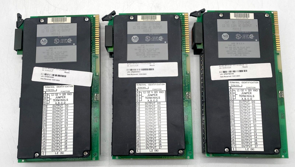LOT OF 3 ALLEN BRADLEY 1771-OAD AC OUTPUT MODULES