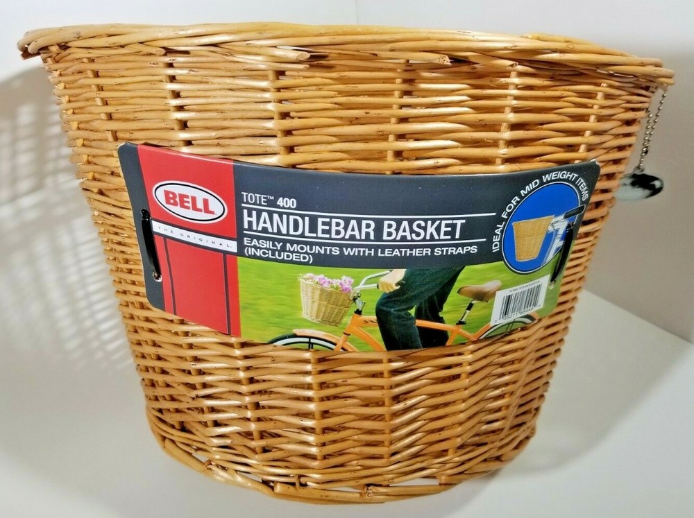 Bell Rattan Wicker Handle Bar Bicycle Storage Basket