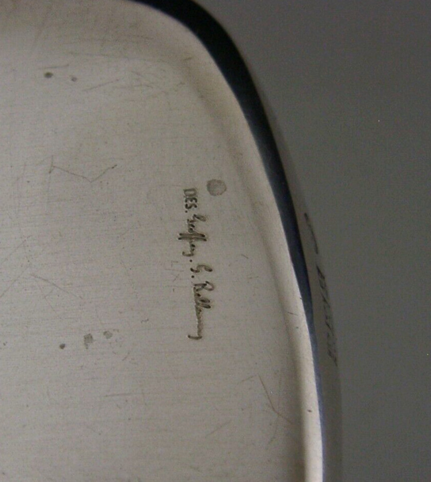 A E JONES SOLID STERLING SILVER FISH DISH 1960 GEOFFREY BELLAMY DESIGNED