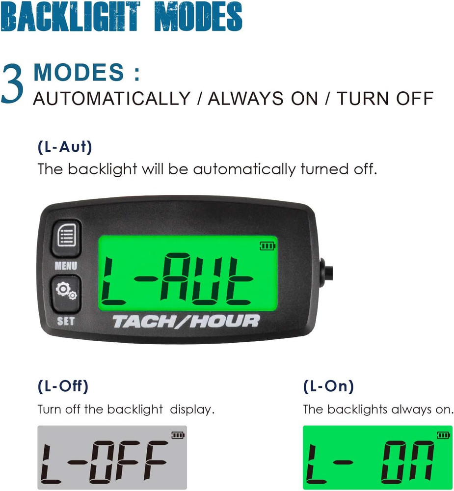 Digital Maintenance Tach/Hour Meter,Battery Replacement for Small Gas Engine,Use