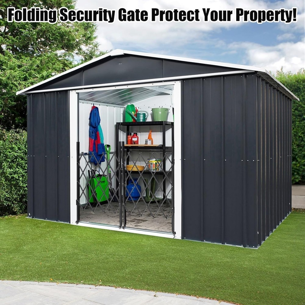 Folding Security Gate Folding Door Gate 61"x122" Expandable Safety Barrier Gate