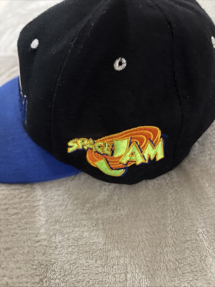 Space Jam Tune Squad Flat Brim Hat Black & Blue Snapback Cap