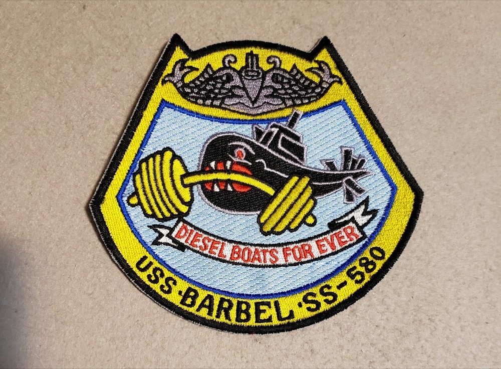 USS Barbel SS-580 patch - No plastic backing - 5" x 5"