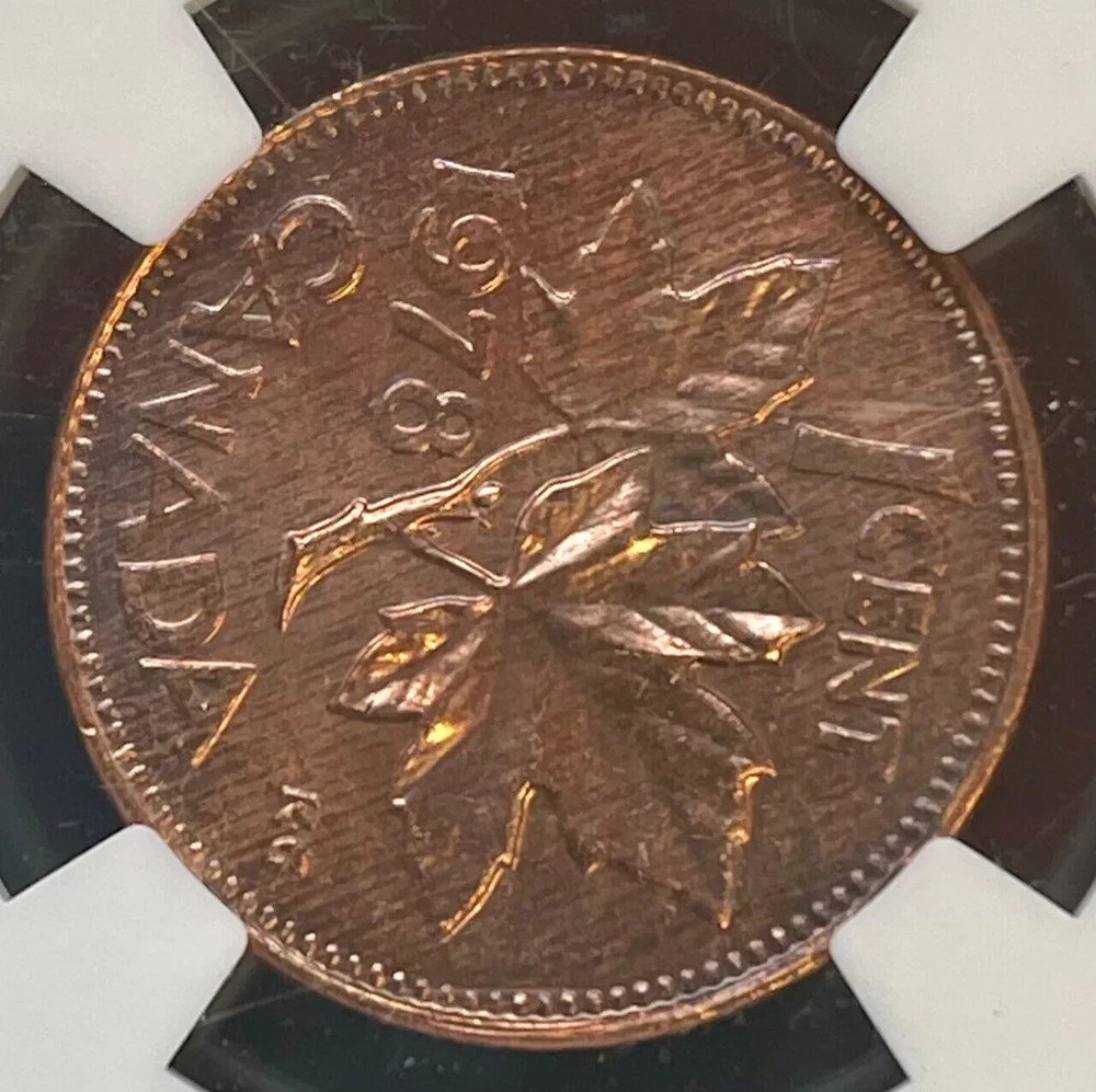 Error - 1978 Canada 1 Cent pair matching rotated die NGC MS65 RD