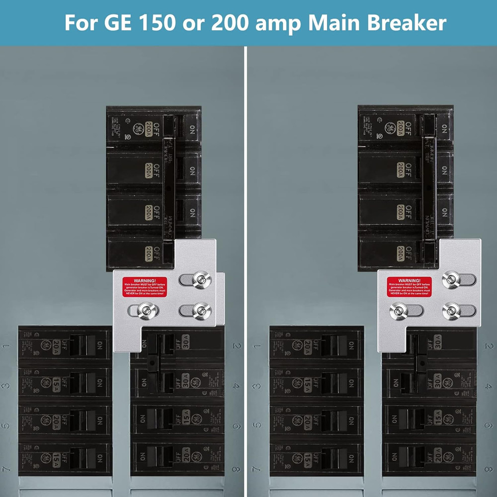 Generator Interlock Kit Compatible with General Electric GE 150 or 200 Amp Panel